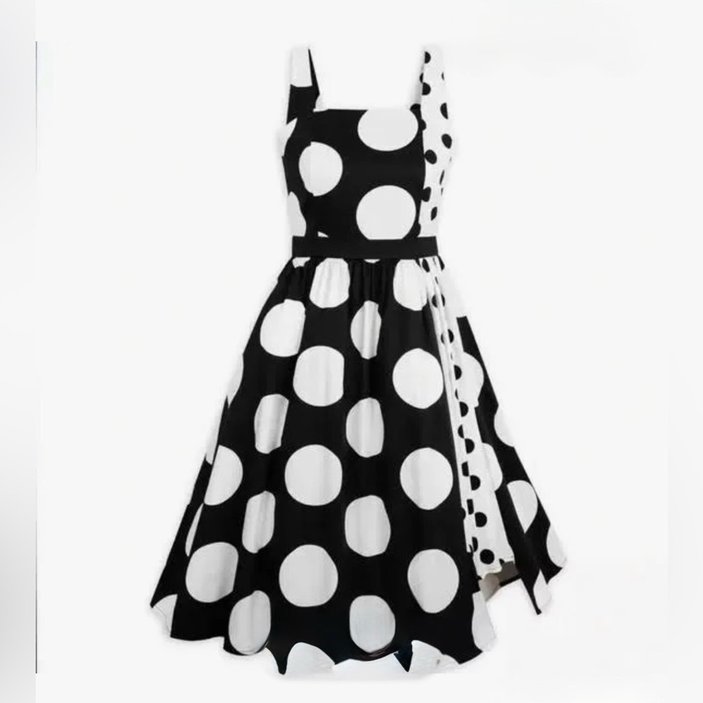 NWT The Dress Shoppe - Disney -!Black and White Minnie Mouse Polka Dot Midi